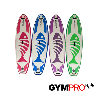 GymPro H2O Youth Inflatable Stand Up Paddle Board Purple Fish