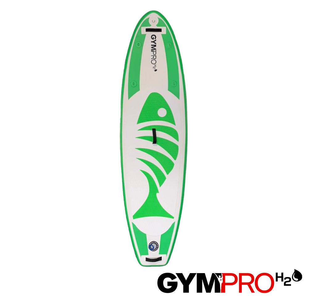 GymPro H2O Youth Inflatable Stand Up Paddle Board Green Fish