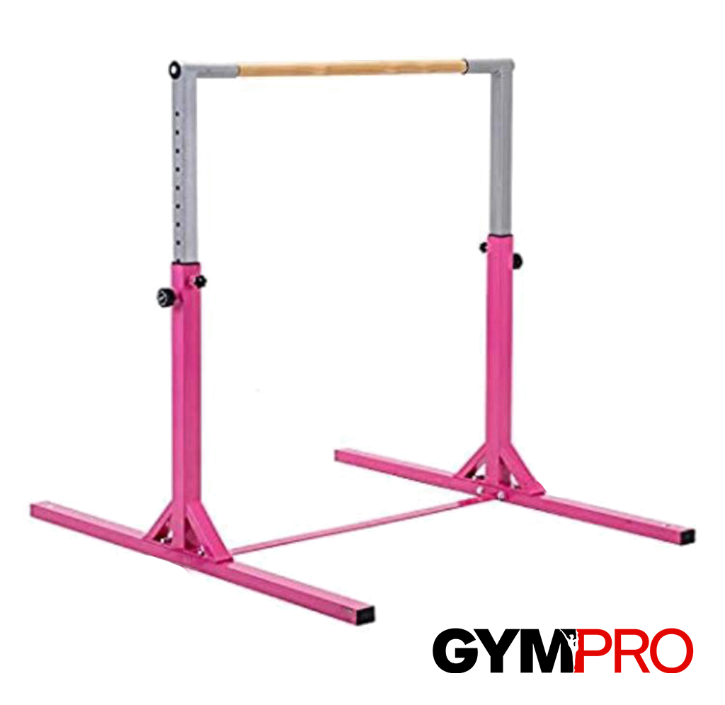 GymPro Junior Height Adjustable Horizontal Gymnastics Bar Beams and Bars