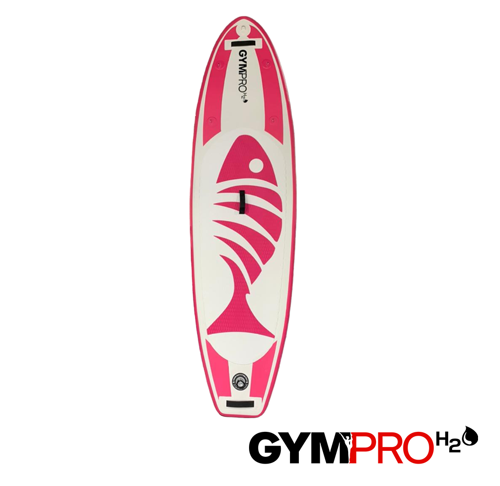 GymPro H2O Youth Inflatable Stand Up Paddle Board Pink Fish